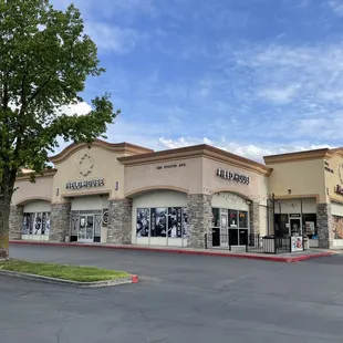 Front of the building and parking lot