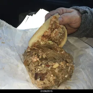 This is huge, solid Chopped BBQ Sandwich.