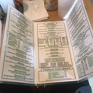 The Field House (formerly Varsity BBQ) Menu