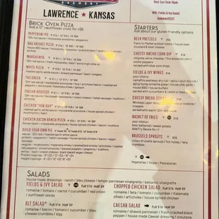 Food menu #1 (as of 01/2025)