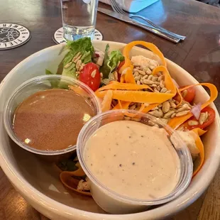 half size Fields and Ivy salad ($9) Balsamic and Blue Cheese dressings