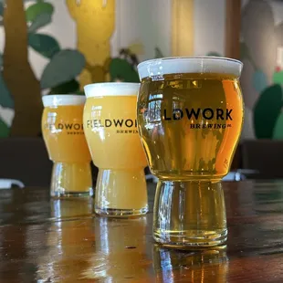 Up to 25 beers on draft with various styles of beers available in taster, half, and full pours