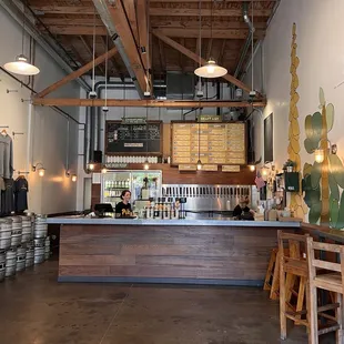 the interior of the brewery