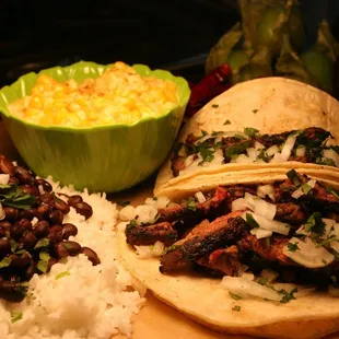 a plate of mexican food