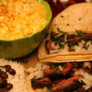 a plate of mexican food