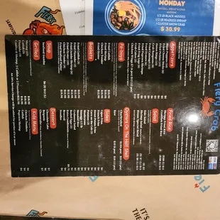 Menu continued