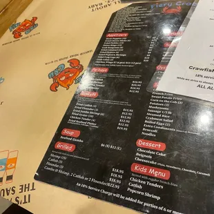 menu