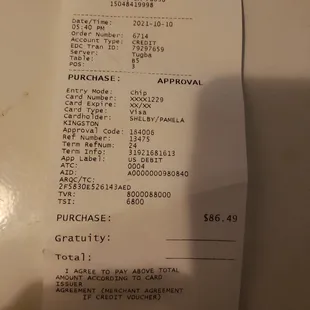 menu