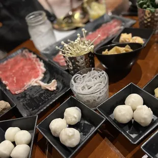 a variety of appetizers