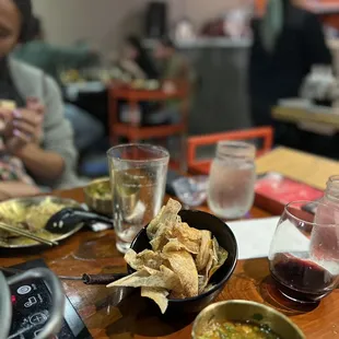 Taro chip appetizer was delicious.