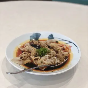Dumplings in chili oil