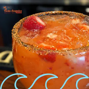 a margarita with strawberries