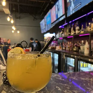 I heard good things about this place! Just ordered Chicken &amp; Steak Fajitas. I hope they're as good as this Margarita!