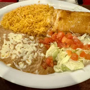 Lunch chimichanga plate