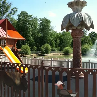 Kids play area and water fountain