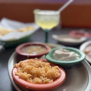 Beans and rice (with a side of sour cream)