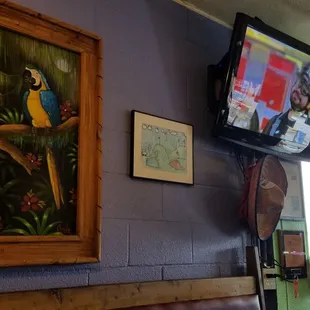 a tv mounted on the wall