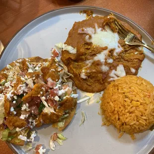 Chicken tostada lunch special (sorry I ate a bite first!)