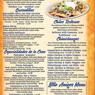 Dinner Menu
