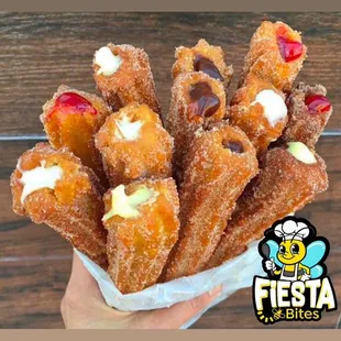 Churros with a variety of different fillings