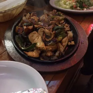 Chicken fajitas for one