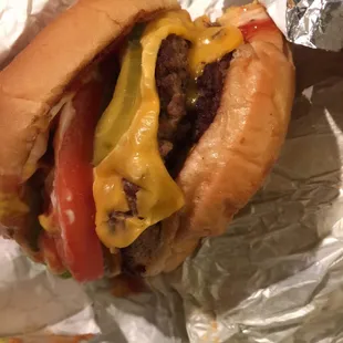 Double cheese hamburger