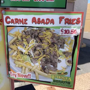 Carne Asada Fries available