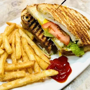Paninis! #mango #chicken #panini #sandwiches #fries #authentic #food #foodie