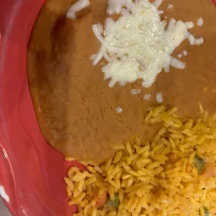 Rice with refried beans