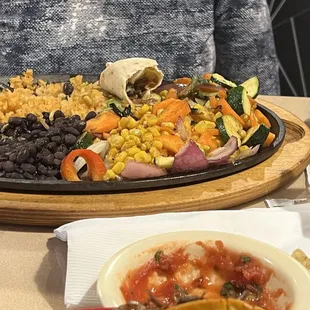 Veggie Fajitas had a big portion and variety as well