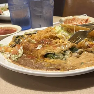 Poblano Relleno (big portion but wasn't spicy)