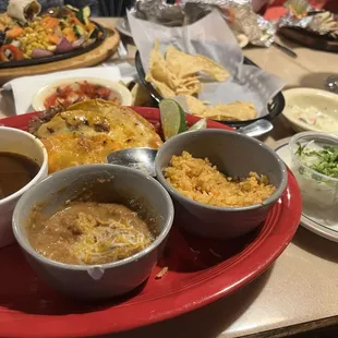 Quesabirria was on the digital menu but it the printed one. It was very good. The refried beans were smooth and tasty.