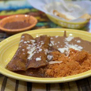 Two enchiladas lunch