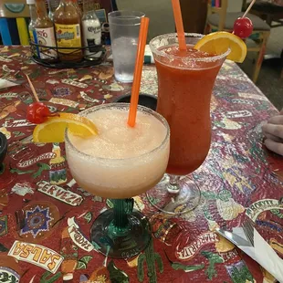 Strawberry Daiquiri and Watermelon Margarita