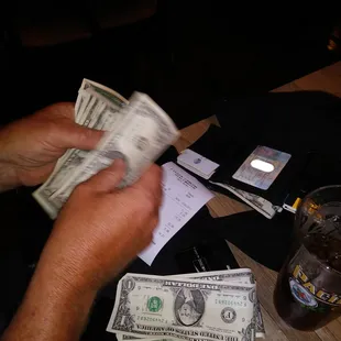 Forrest drumming up some money to pay his bill