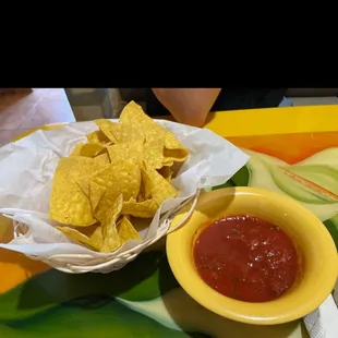 Homemade chips and salsa