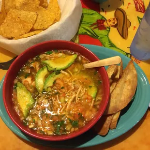 Caldo de Pollo. $6.50 Huge bowl!
