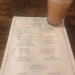 Menu &amp; Peach Rum Margarita!!