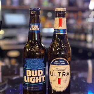 two bottles of bud light