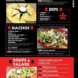 sushi and sashimi, menu