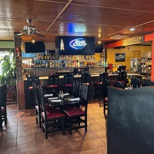 the inside of a mexican restaurant