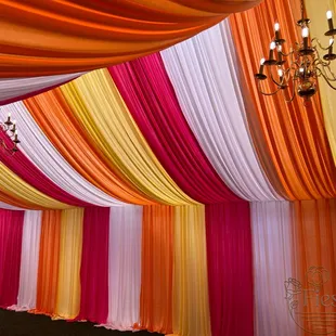 20x50 canopy w/ beautiful draping colors we did for an Indian ceremony.