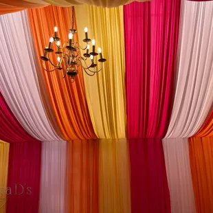 Canopy / draping with chandeliers