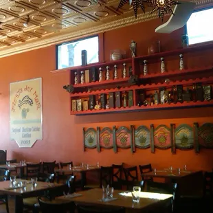 tables and chairs in a restaurant