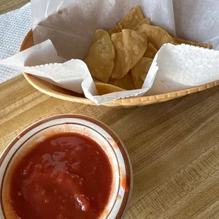 Homemade chips and salsa
