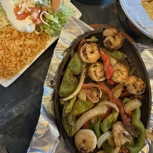 Shrimp fajitas