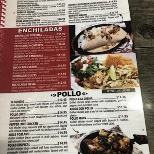 a menu for a mexican restaurant