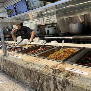 a man preparing food
