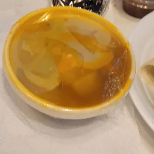 Sautéed chayote is flavorless and overcooked. Vegetable lumpia with the vinegar soy dipping sauce is good!