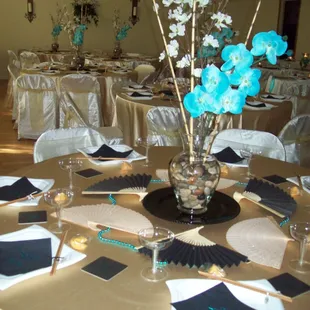 Oriental Theme Teal and gold